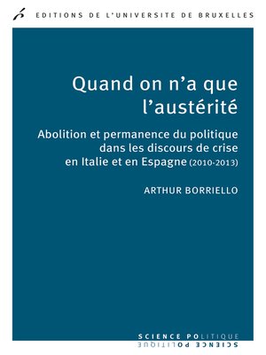 cover image of Quand on n'a que l'austérité